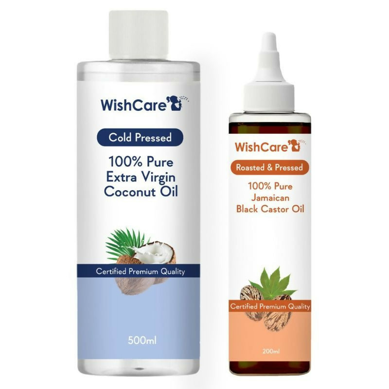 Wishcare 100% Pure Cold Pressed Extra-Virgin Coconut Oil & Jamaican Black Castor Oil - Distacart