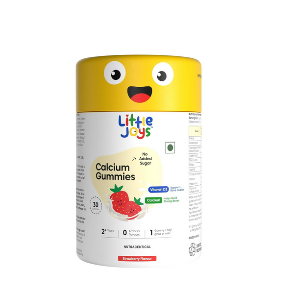 Little Joys Calcium & Vitamin D Gummies For Kids (2+ years) With Strawberry Flavour - Distacart