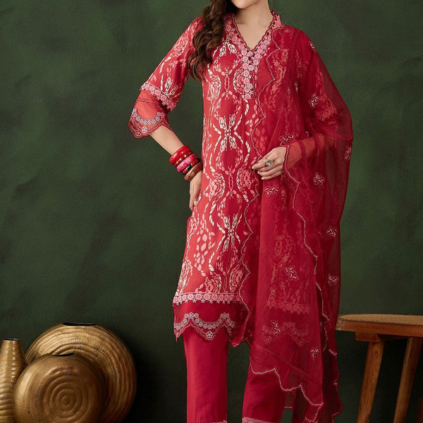 Sangria Printed Kurta & Trouser With Dupatta - Distacart