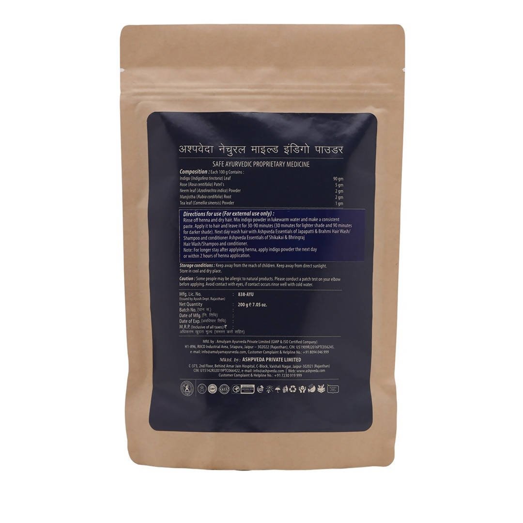 Ashpveda Natural Mild Indigo Powder - Distacart