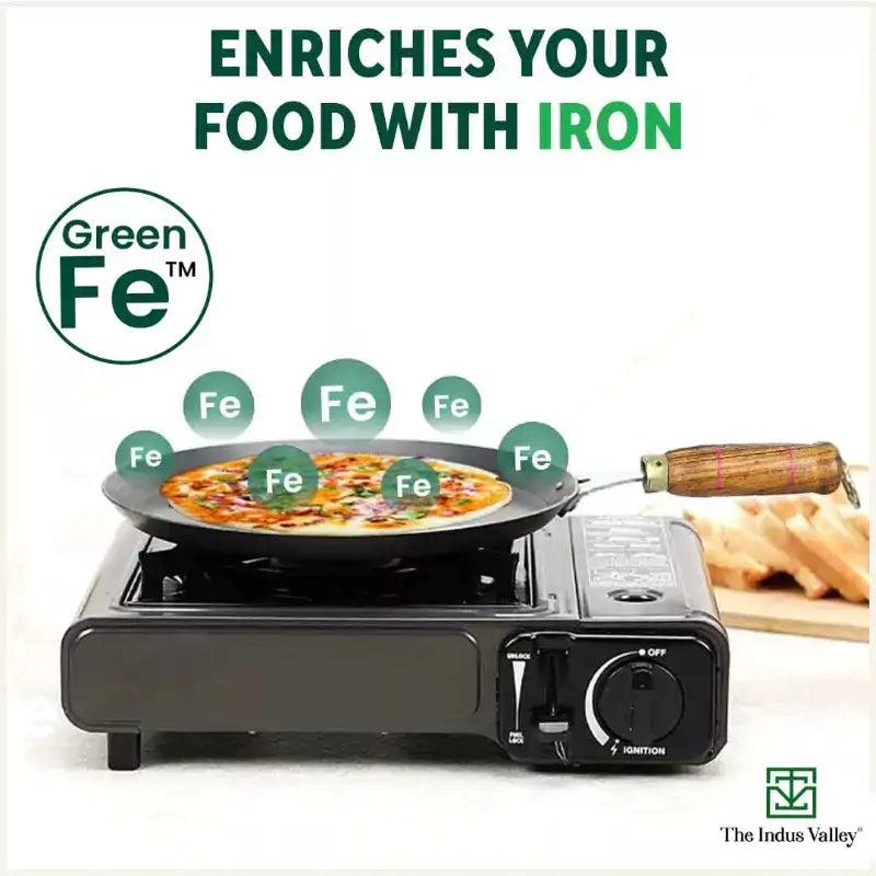 The Indus Valley 100% Pure Iron Cookware Set: Tawa+ Fry Pan+ Wok, Toxin-free Sheet Iron, Pre-seasoned, Induction & Gas, Kitchen Set for Home, Kadai