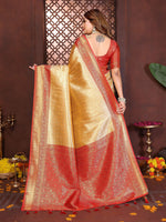 Thumbnail for Aastha Fashion Cream Tissue Silk Woven Saree - Distacart