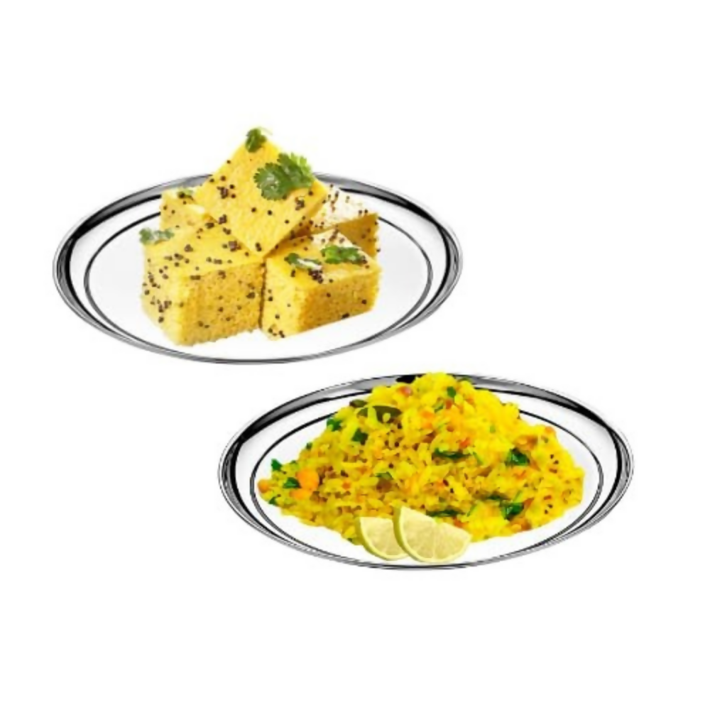 Vinod Stainless Steel Rajbhog Plate, Lunch & Dinner Plate - 28.5 cm - Dista