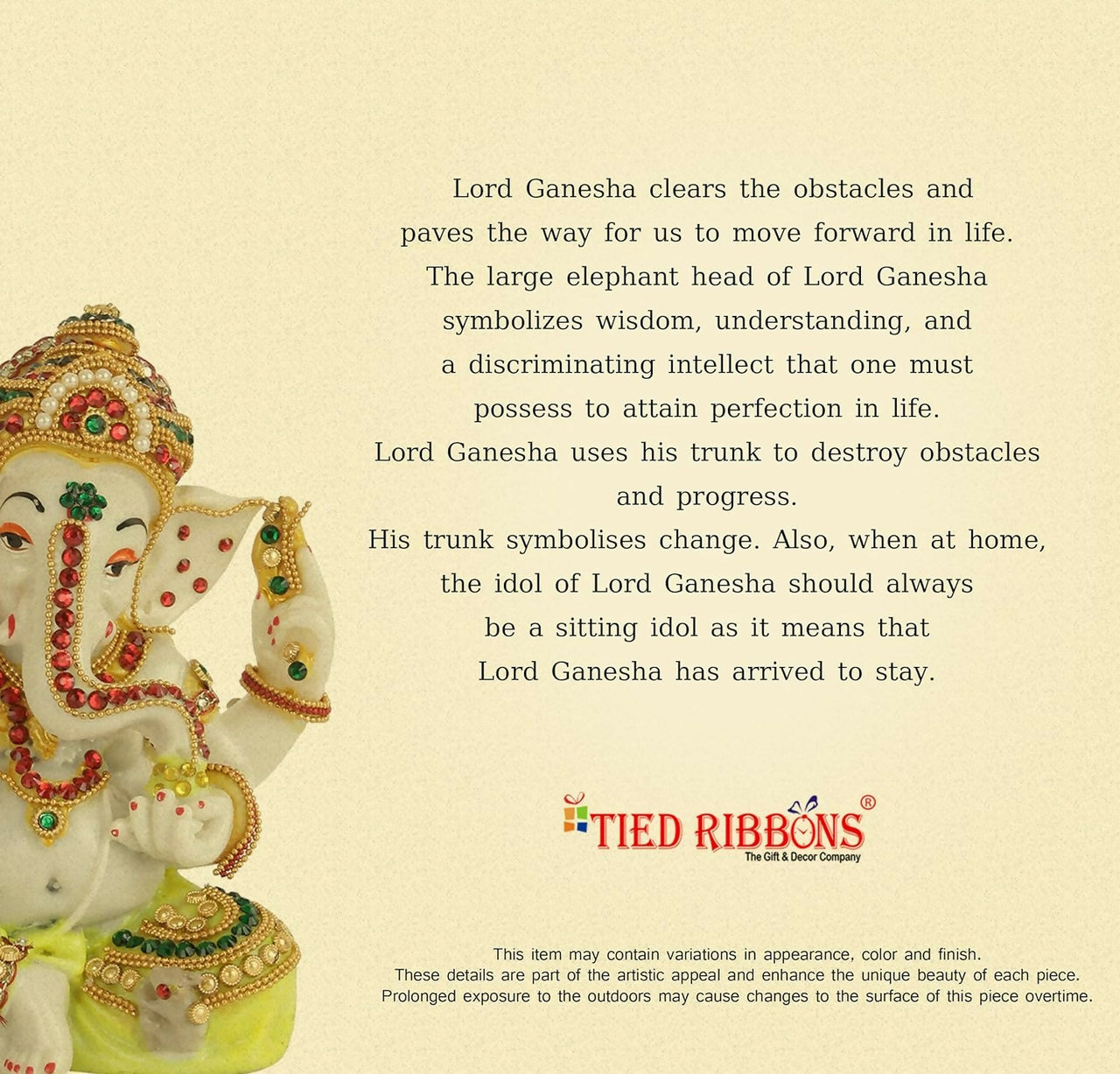 Tied Ribbons Decorative Murli Ganesh Idol - Distacart