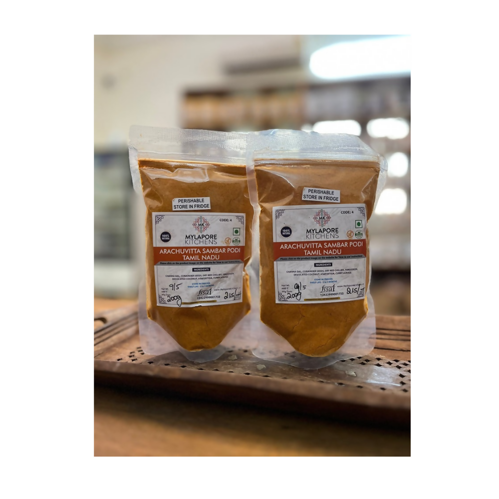 Mylapore Kitchens Arachuvitta Sambar Podi - (Tamizhnadu style with less coconut) - Distacart