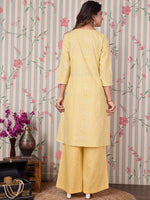 Thumbnail for Ode by House of Pataudi Bandhani Printed Angrakha Pure Cotton Kurta with Trousers - Distacart