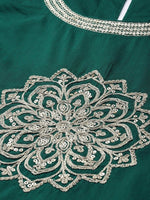 Thumbnail for All About You Women Teal Green Embroidered Kurta with Dupatta - Distacart
