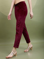 Thumbnail for Vishudh Women Floral Embroidered Knitted Velvet Kurta with Trousers & With Dupatta