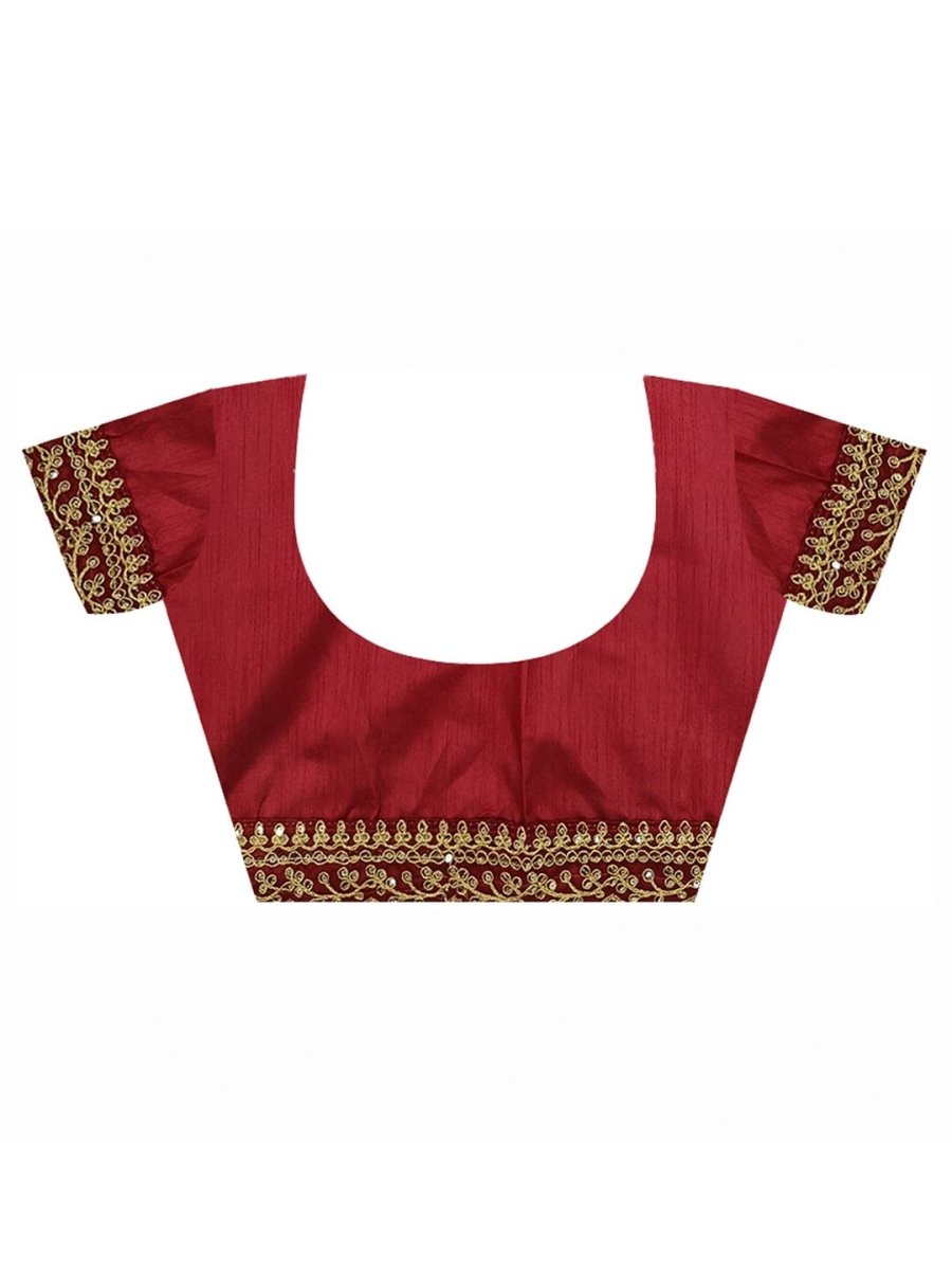 Anouk Red & Yellow Floral Printed & Embroidered Border Pure Georgette Saree - Distacart