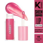 Thumbnail for kinded sheen shimmer lip gloss 02 cosmos pink