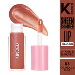 Thumbnail for kinded sheen shimmer lip gloss 03 calendula rust