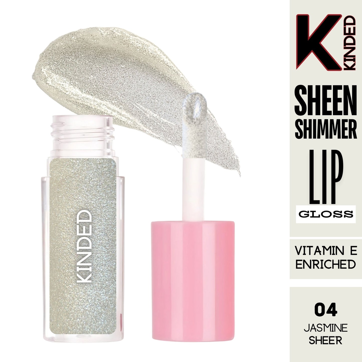 kinded sheen shimmer lip gloss 04 jasmine sheer