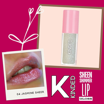 kinded sheen shimmer lip gloss 04 jasmine sheer
