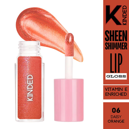 kinded sheen shimmer lip gloss 06 daisy orange