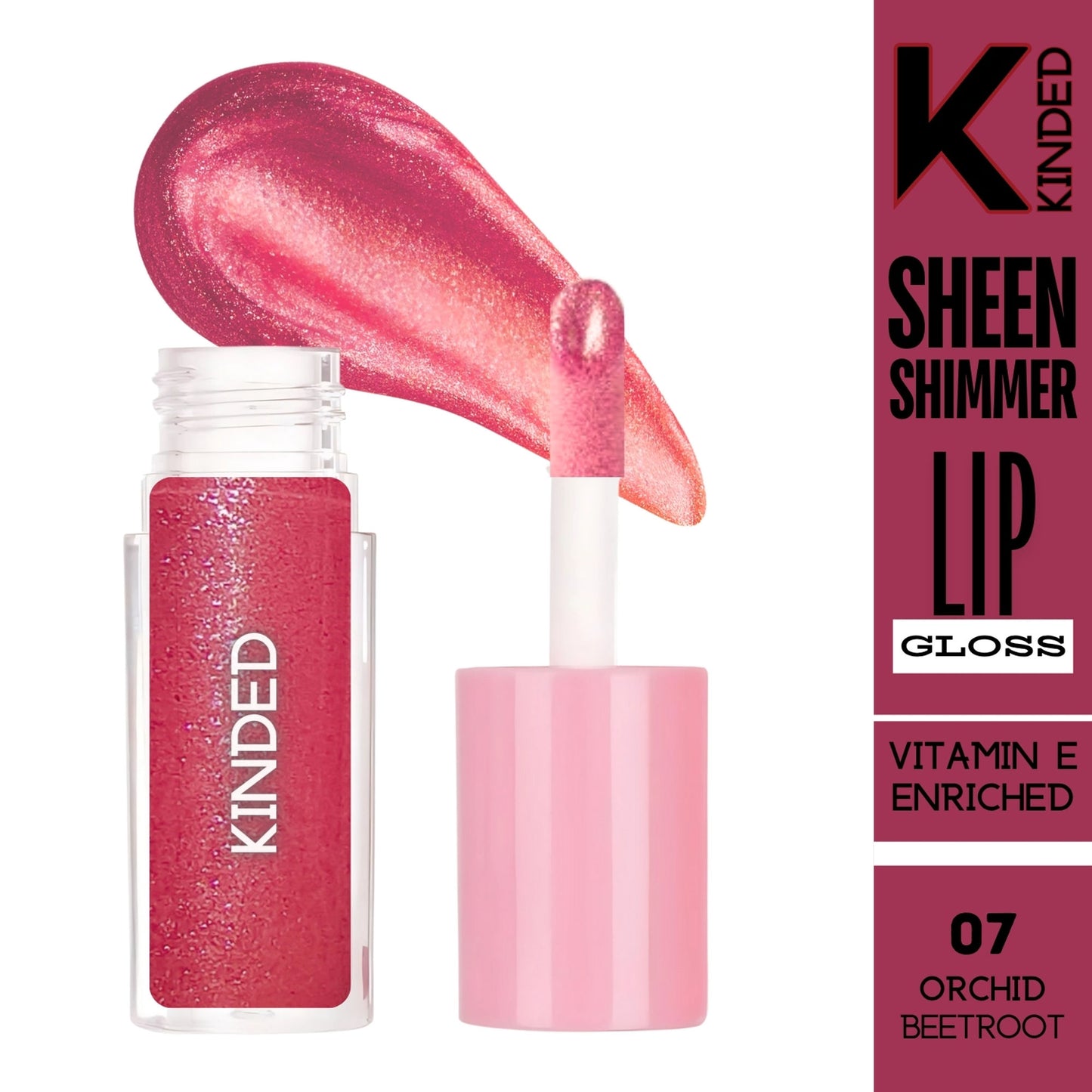 kinded sheen shimmer lip gloss 07 orchid beetroot