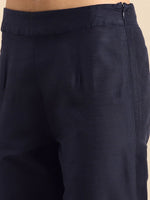 Thumbnail for All About You Women Navy Blue Embroidered Kurta with Trousers & With Dupatta - Distacart