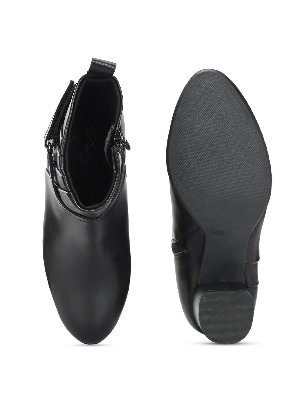 Delize Women Blokck Heeled High Top Chelsea Boots