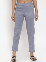 Thumbnail for TAG 7 Women Grey Woolen Ankle-Length Leggings Pants - Distacart