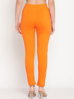 Thumbnail for TAG 7 Set Of 2 Beige & Orange Solid Leggings - Distacart