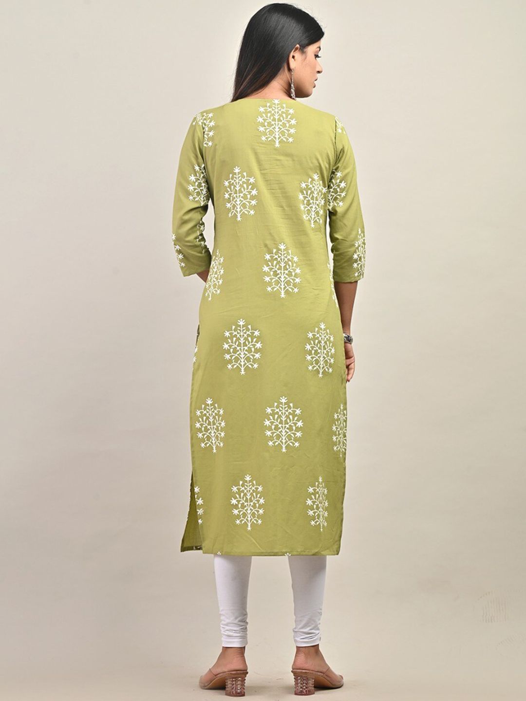 Swasti Tie-Up Neck Floral Printed Pure Cotton Kurta