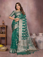 Thumbnail for Aastha Fashion Light Green Soft Organza Silk Weaving Saree - Distacart