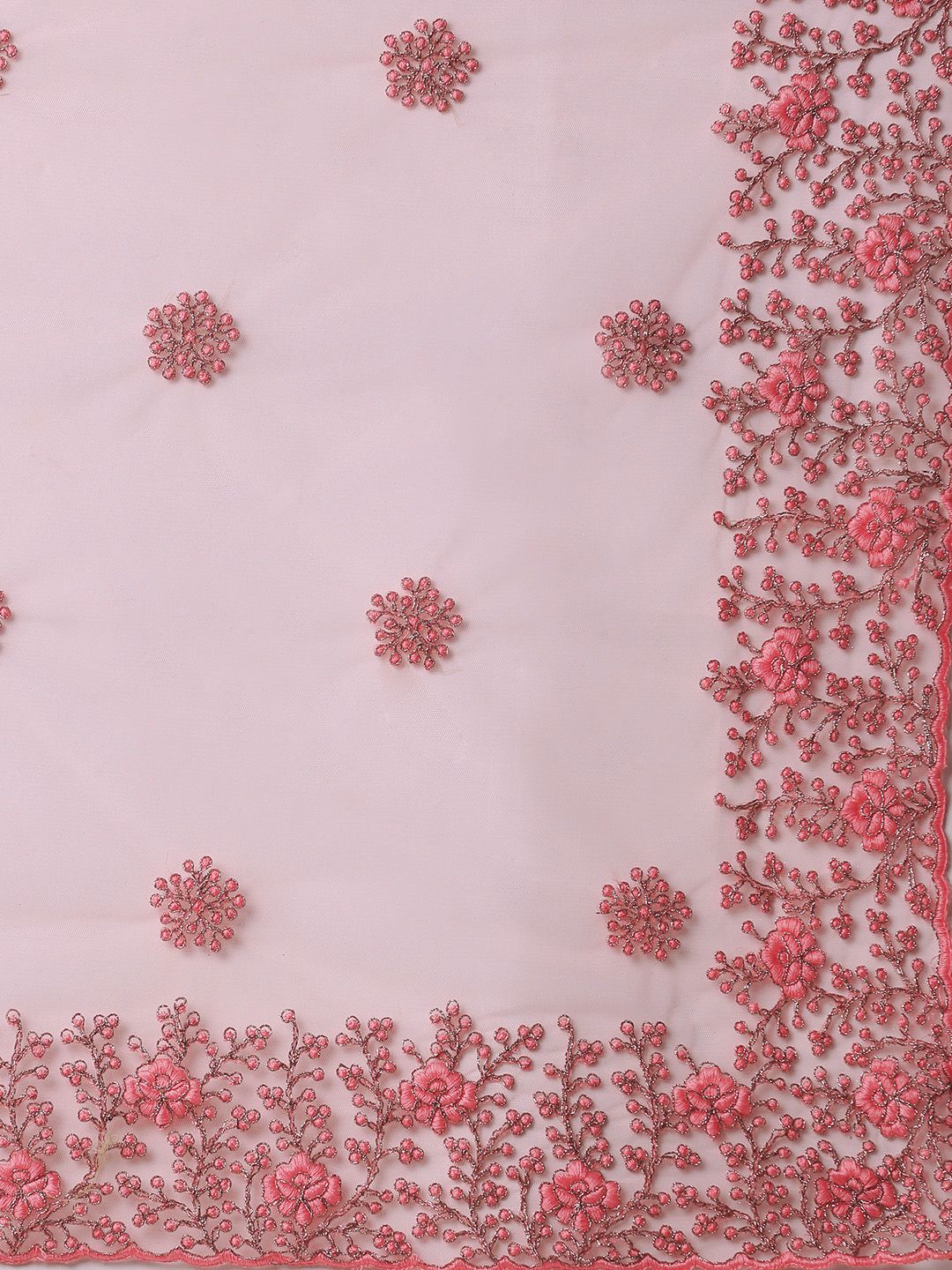 kasee Floral Embroidered Net Saree - Distacart