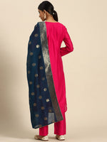 Thumbnail for All About You Ethnic Motifs Embroidered Chanderi Silk Kurta with Trousers & With Dupatta - Distacart