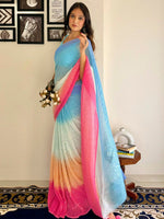 Thumbnail for Anouk Embellished Sequinned Pure Georgette Designer Saree - Distacart