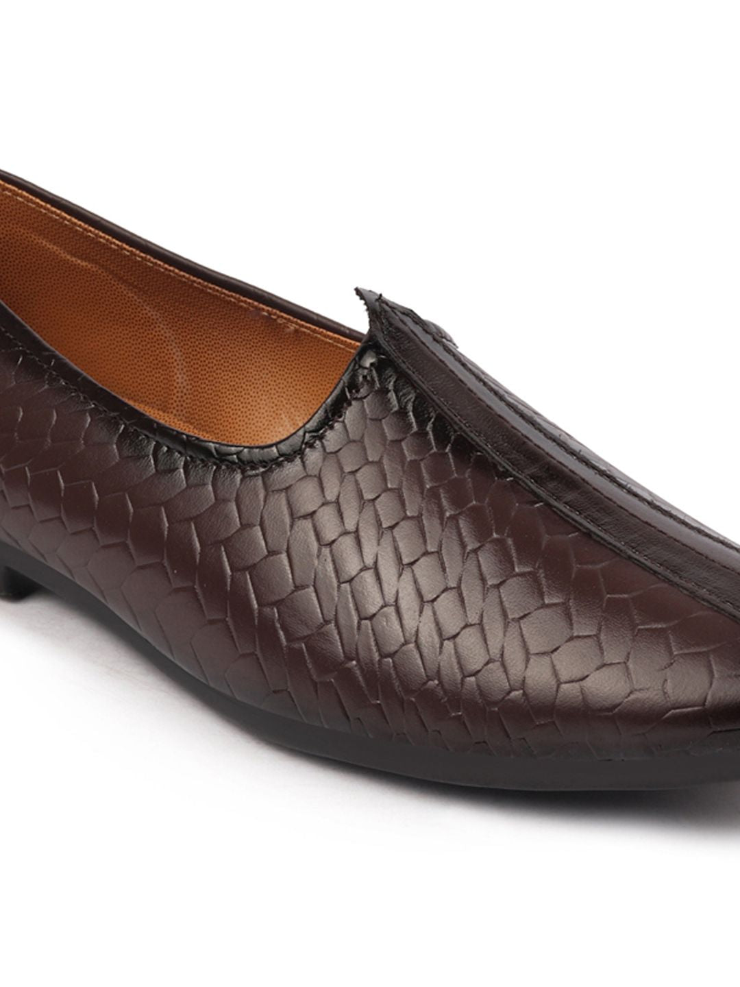 FAUSTO Men Brown Leather Mojaris