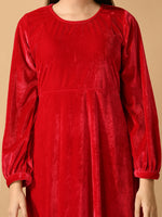 Thumbnail for Myshka Women's Pink Fit and Flare Party Dress - Distacart