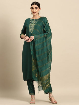 All About You Ethnic Motifs Print Kurta with Trousers & With Dupatta - Distacart