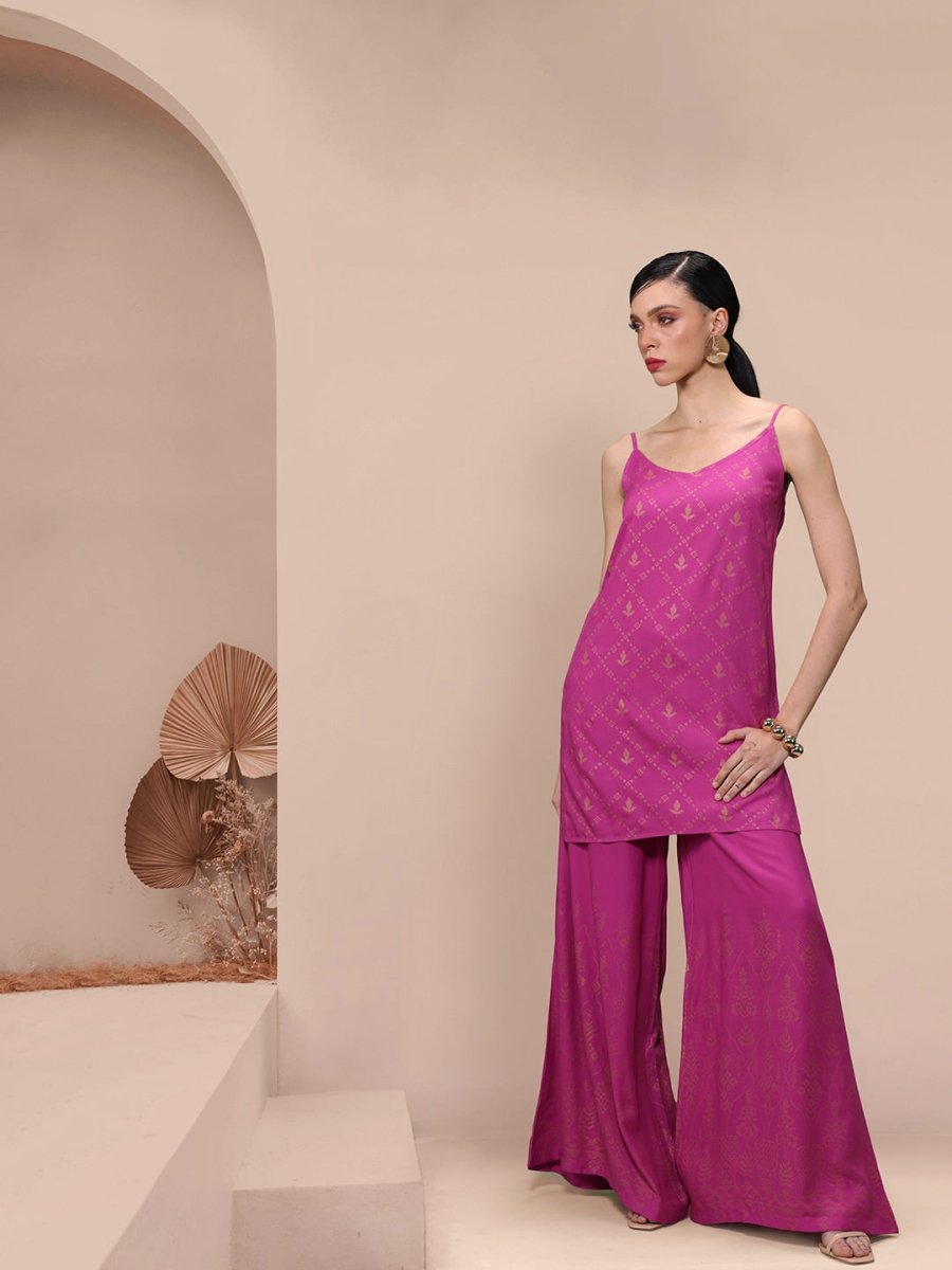 All About You Foil Printed Regular Kurta with Palazzos - Distacart