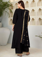 Thumbnail for Kalini Floral Yoke Design V-Neck Thread Work Anarkali Kurta with Palazzo & Dupatta - Distacart