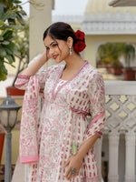 Thumbnail for Anouk Floral Yoke Design Pure Cotton A-Line Kurta with Patiala & Dupatta