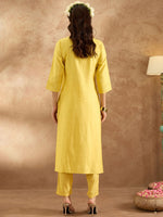 Thumbnail for Indo Era Women Ethnic Motifs Embroidered Regular Thread Work Kurta with Trousers