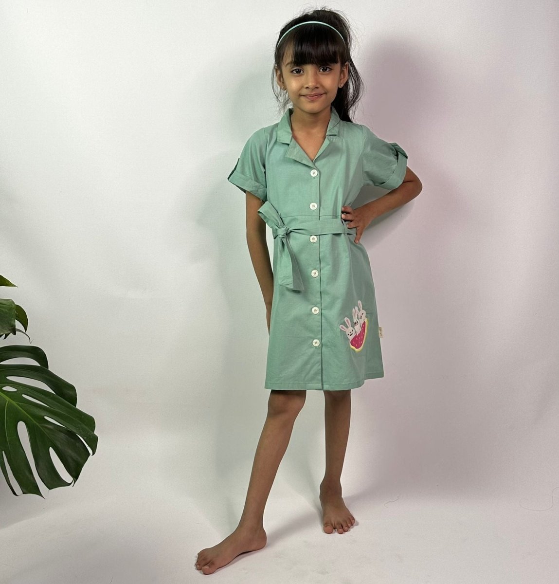 ArthLife Seafoam Green Watermelon Shirt Dress - Distacart