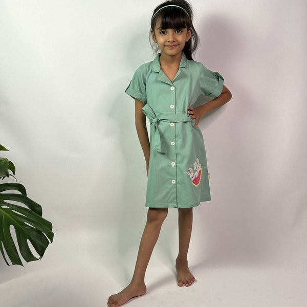 ArthLife Seafoam Green Watermelon Shirt Dress - Distacart