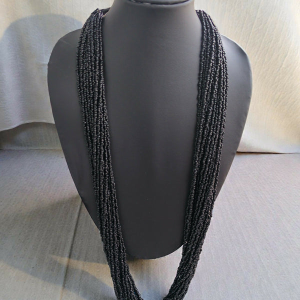 Inhanns Rangsaaz 20-Layer Luxe Long Beaded Only Necklace - Black Only Neckalce 20 Layer Long - Distacart