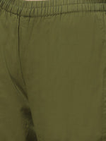 Thumbnail for ADA Women Green & Yellow Chikankari Embroidered Sustainable Handloom Kurta with Trousers - Distacart