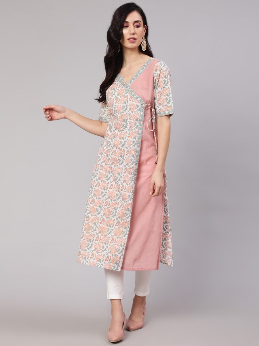 Aks Ethnic Motifs Printed A-line Layered Kurta - Distacart