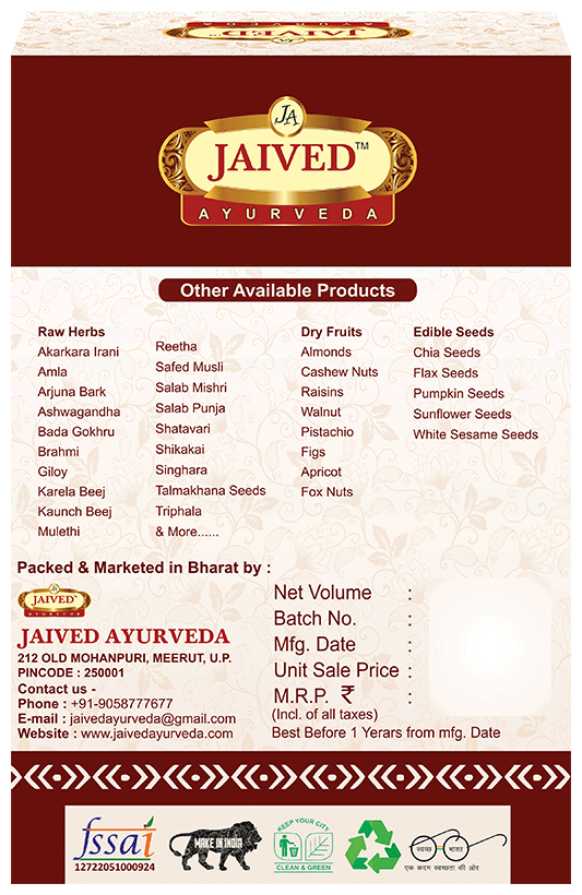 Jaived Ayurveda Salab Mishri | Boosts Vitality & Enhances Sexual Wellness Naturally