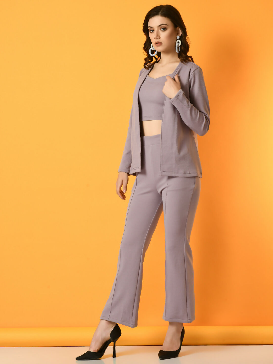 Myshka Women's Lavender Solid Jacket - Distacart