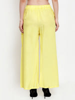 Thumbnail for TAG 7 Women Yellow Solid Flared Ethnic Palazzos