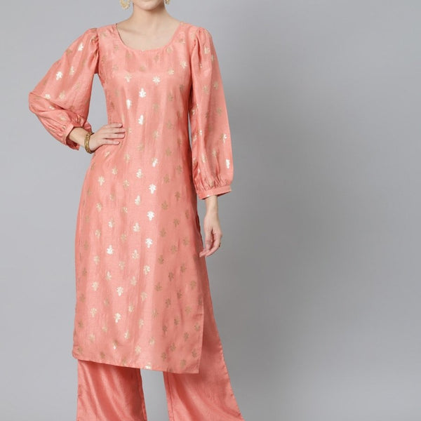 Aks Ethnic Motifs Printed Regular Kurta With Palazzos - Distacart
