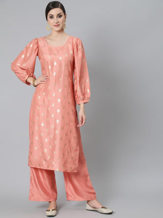 Aks Ethnic Motifs Printed Regular Kurta With Palazzos - Distacart