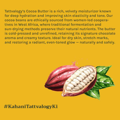 Tattvalogy African Cocoa Butter in Jar Packaging, Raw Unrefined, Body Butter & Moisturizer - Distacart
