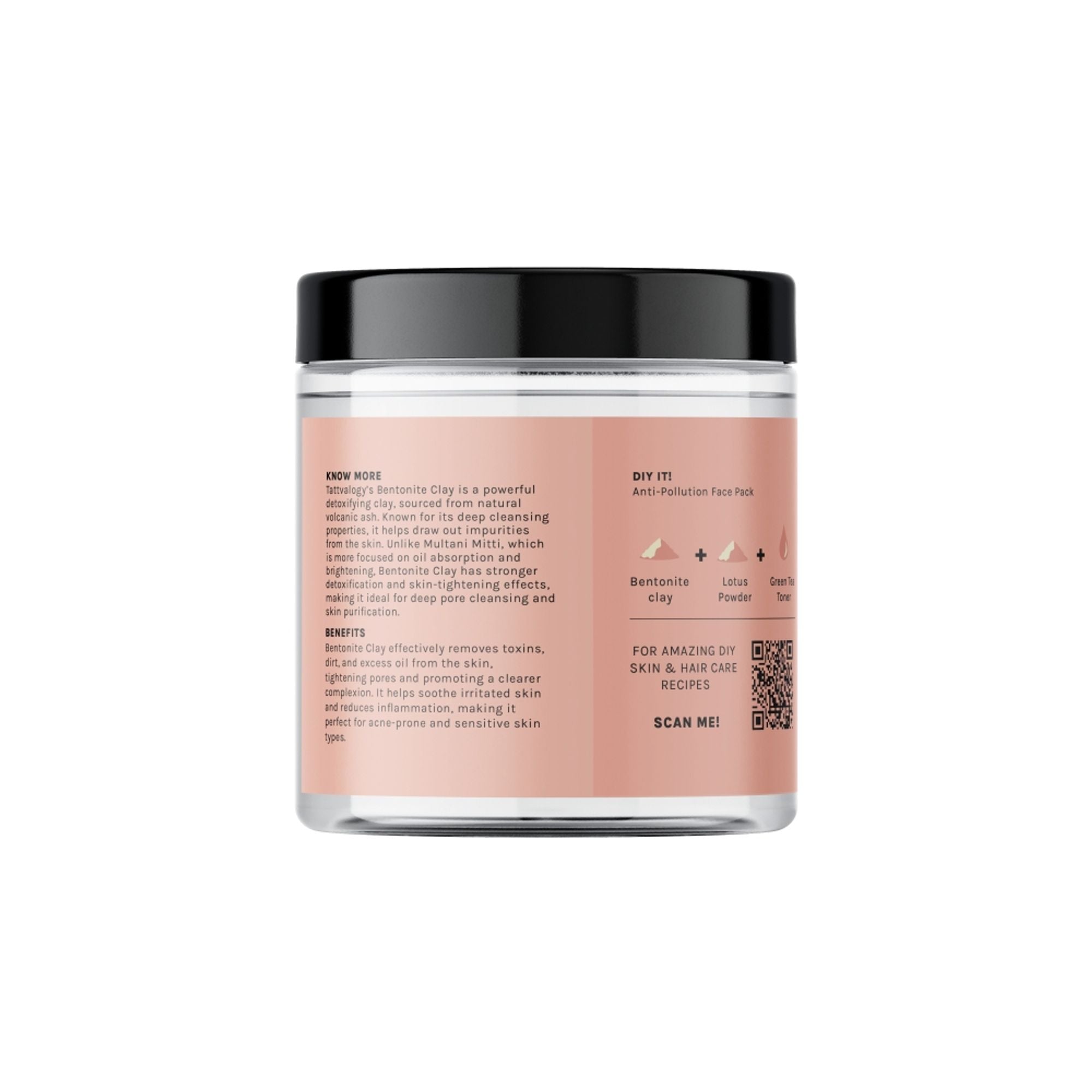 Tattvalogy Indian Bentonite Clay Powder - Detox Mask for Oily Skin, Acne and Deep Pore Cleansing - Distacart