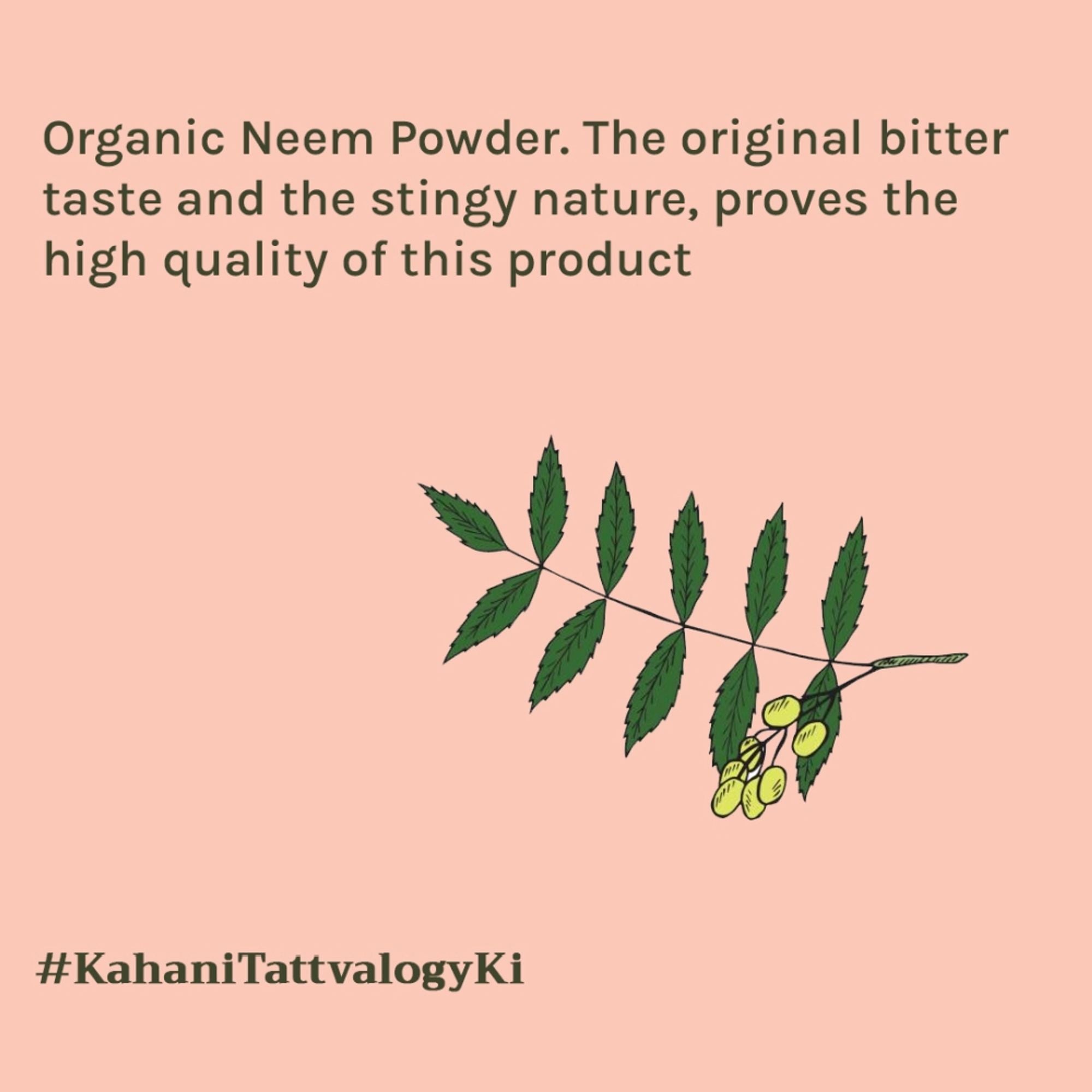 Tattvalogy Organic Neem Powder - Fights Acne & Dandruff, Purifying Face & Hair Mask for Healthy Skin - Distacart
