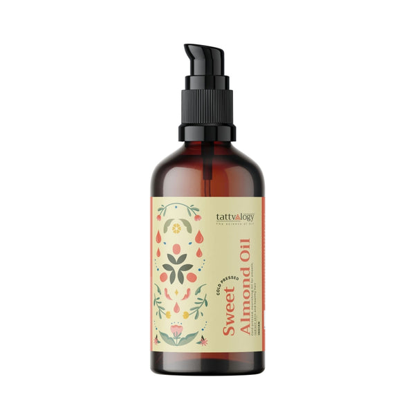 Tattvalogy Sweet Almond Oil - Nourishes Skin, Fades Dark Circles & Uneven Skin tone, Vitamin-E Rich