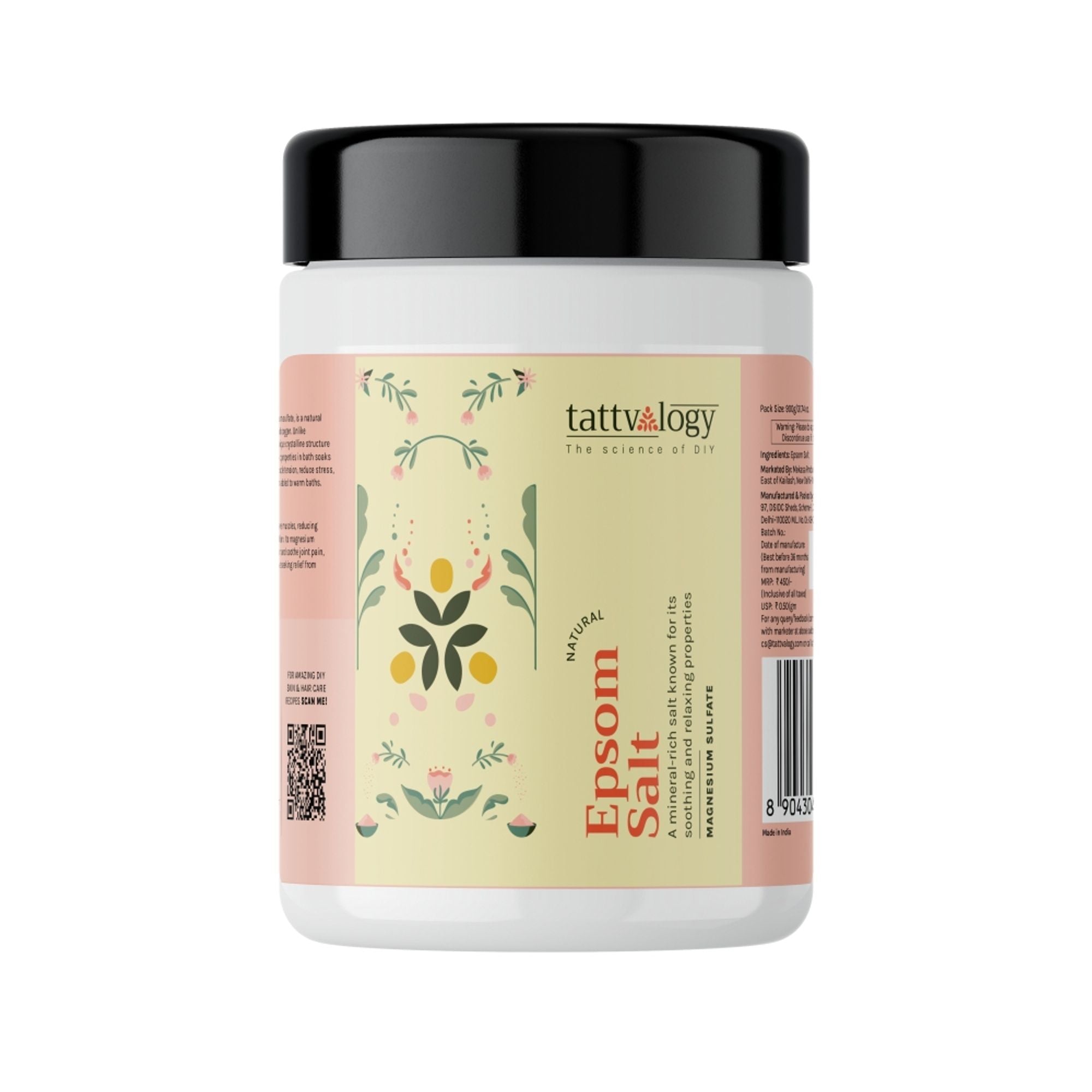 Tattvalogy Pharma Grade Epsom Salt - Muscle Relief, Feet Soak & Relaxing Bath Salt for Ultimate Care